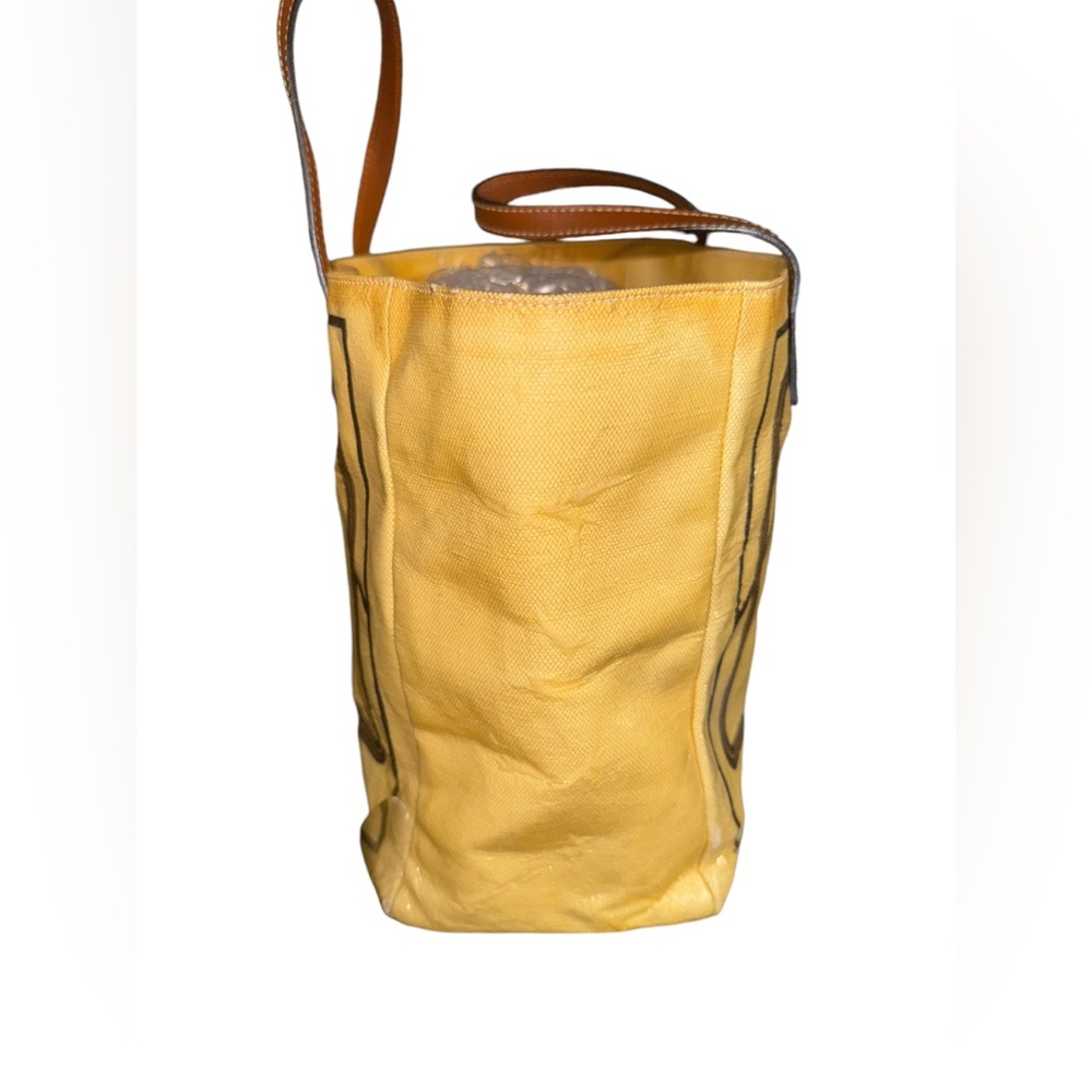 Vintage GUCCI Bag Ladies Tote Bag Shelly Line Coated Canvas Yellow pre- owned - Picture 7 of 14